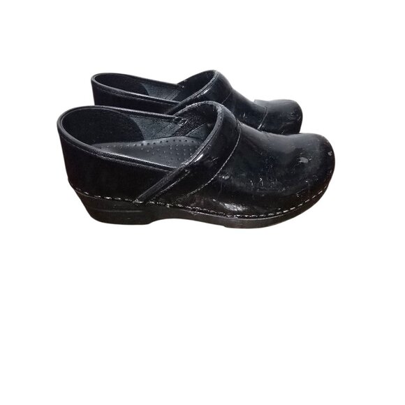 Sanita Black Patent Leather Clogs Size 38/EU Womens Shoes - Picture 1 of 15
